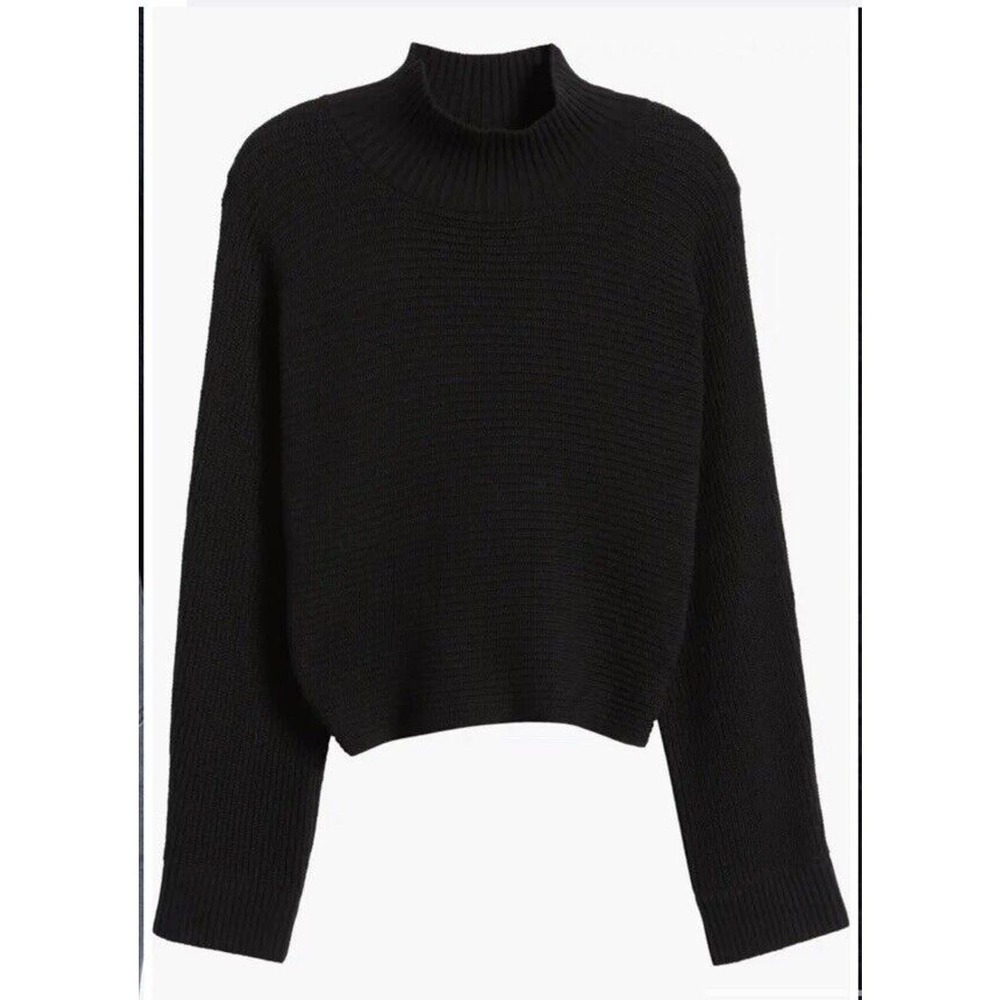 RAILS Raphael Sweater Back Tie Merino Wool Sz XS Coquette Mockneck Boxy … - Picture 4 of 10